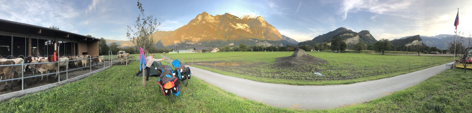 Camping on a farm with a view